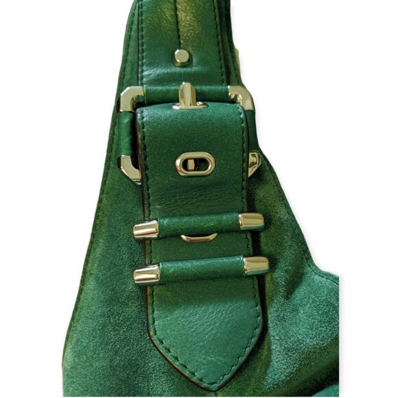 B. Makowsky Green Suede Hobo Shoulder Bag - Picture 5 of 11